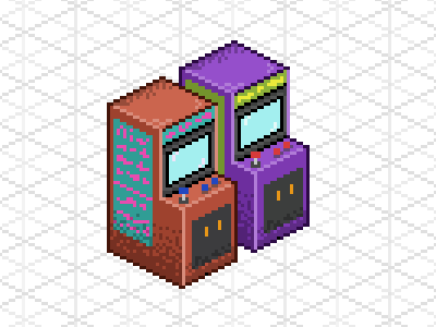 Pixel Art arcade arcade illustration isometric pixel art retro video games