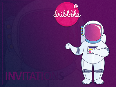 I N V I N T A T i O N S 2d ai art cosmonaut draft dribbble giveaway illustrations invitations invite ps