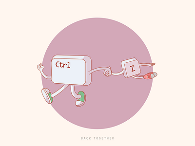 Back together art back couple ctrl cute fun graphic happy illustration love together z