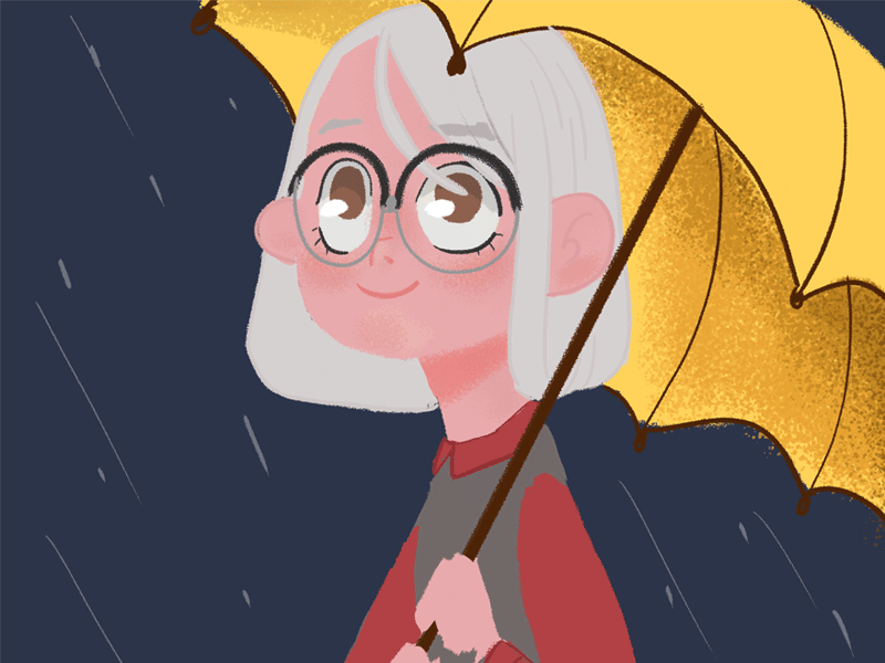Rain 🌧 animation character cute feeling gif illustration rain umbrella