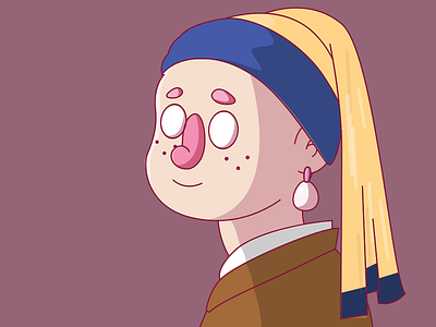 Girl with a Pearl Earring characer cute earring fanart girl illistration pearl