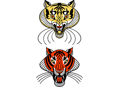 Tigers branding design graphic design illustration logo tiger vector