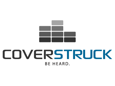 Coverstruck bars blue gray logo music