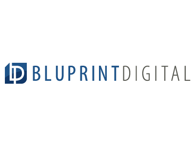 Bluprint Digital blue digital gray logo printing