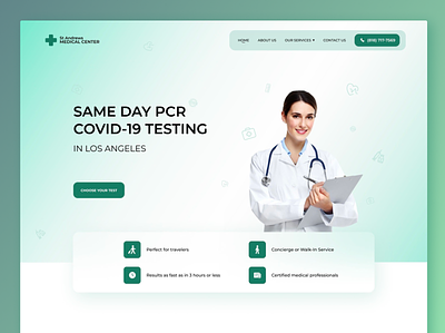 Medical Centre in Los Angeles design figma first screen indesign landing page medical centre redesign typography ui uiux ux web web design