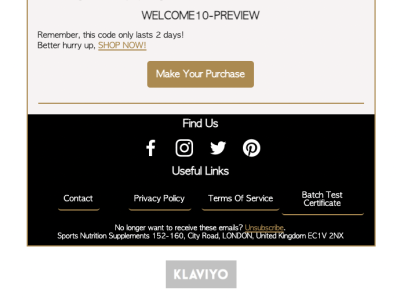Klaviyo email template