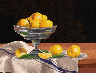 lemon art design floral print illustration ipad orange slice picture procreate soalex