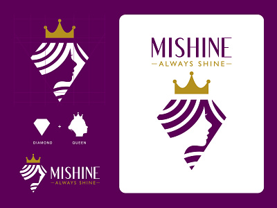 Mishine Cosmetic Logo branding logo