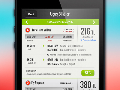Enuygun Mobile App Preview app apple design flight search ios iphone mobile ui
