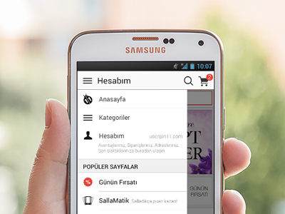 Account menu for Android account android application interface layout menu mobile design ui ux