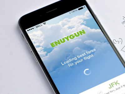 Loading Screen for a Flight Fare App airline flight fare ios mobile app mobile user interface searching ui