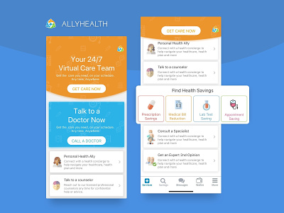 AllyHealth - Healthcare Solutions appointments consultation doctor health medical message prescription saving wallet