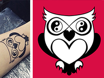 Magic Owl avatar balance illustration love owl tattoodesign vector yinyang