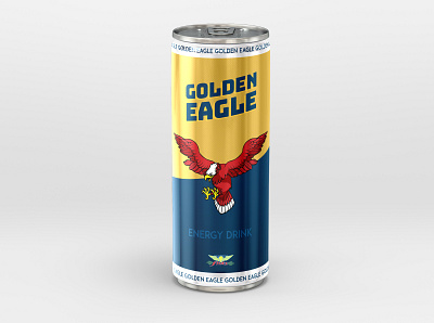 New can design for Golden Eagle Energy Drink can design eagle energy drink golden illustration