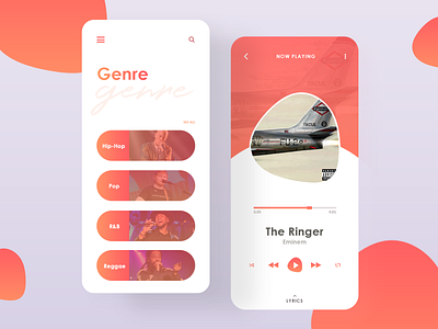 Music Player UI Design Concept adobe illustrator adobe photoshop apps design music app musicplayer uidesign