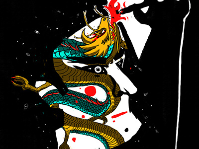 Dragon man cigarette digitalart dragon drawing illustration japan man smoke space