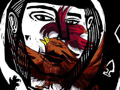 girl with birds birds digitalart drawing face girl illustration wings