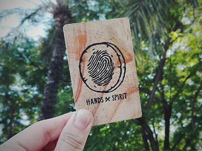 Hands & Spirit logo design fingerprint hands icon logo spirit stamp wood woodcraft