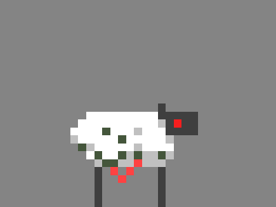 Zombie Sheep Leap Cycle (1st Pass) 8bit animation cycle halloween pixel retro sheep video game zombie