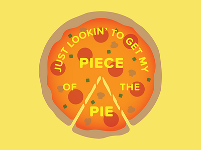 Piece Of The Pie badge pie pizza sticker typography
