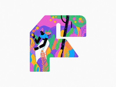F 36daysoftype art design farmer forest fruits holographic illustration sticker typography
