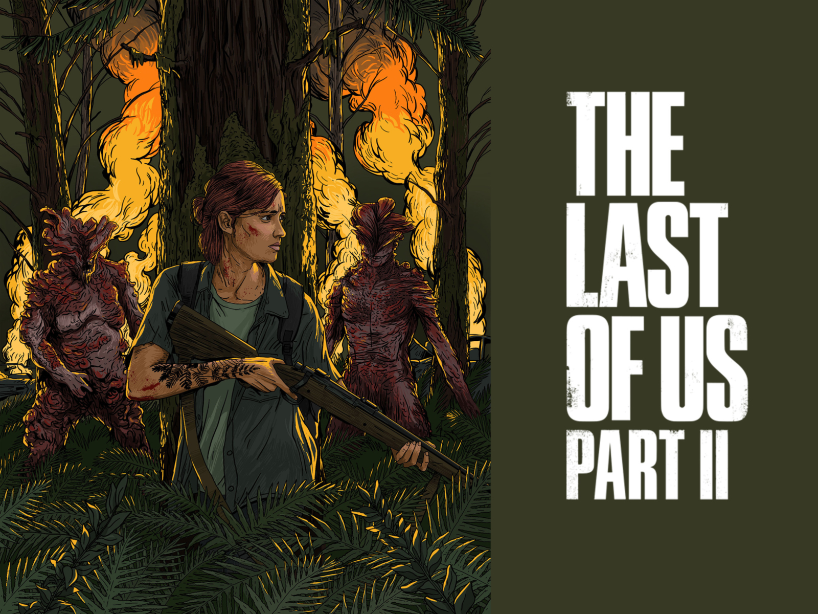 The Last of Us Part II art design ellie game gun illustration part2 thelastofus typography videogame zombies