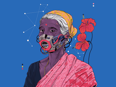 Mask On art covid illustration kerala mask sajid woman