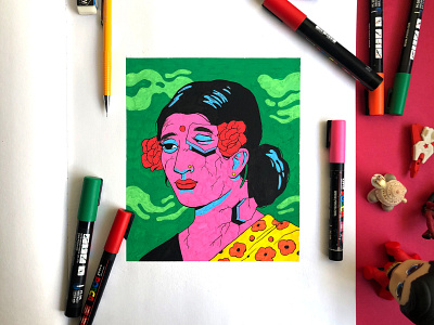 When the shell took more damage, her soul stood more stronger. art drawing illustration paper posca