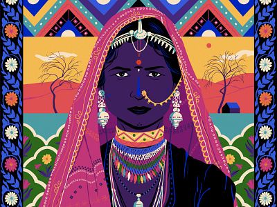 Rajasthan art design illustration india sajid