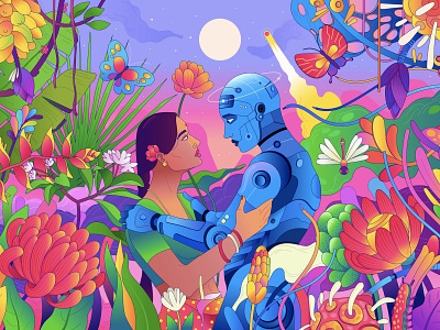 Love + Future 2021 art design flower future illustration love nature sajid space vectornator