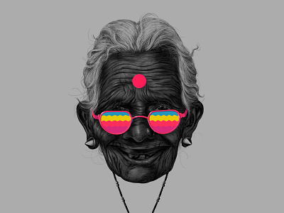 Spectacle art design drawing illustration india people sajid