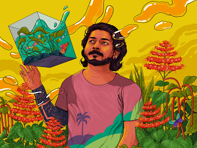 Akku art design illustration kerala portrait sajid