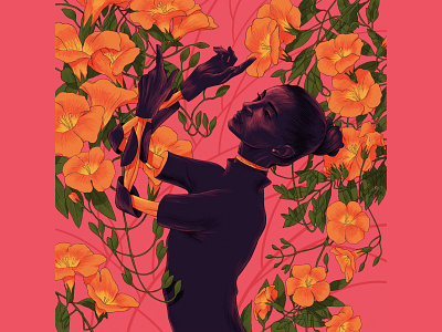 🍁 art colour experment flower illustration perfume pose sajid woman