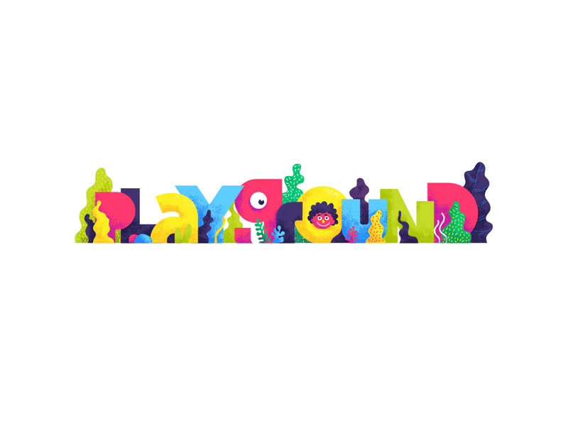 Come..Let's P L A Y! gif illustration joyfull playground typography wix