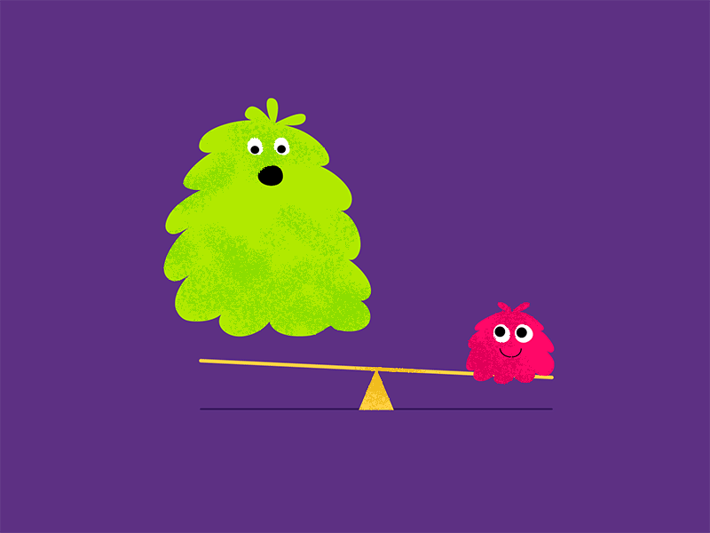 Do it again ! character gif illustration playground seesaw