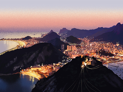 Rio de Janeiro illustration light night place rio
