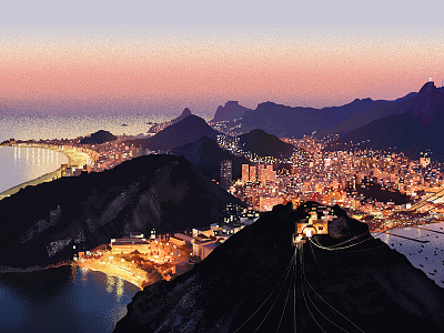 Rio de Janeiro illustration light night place rio