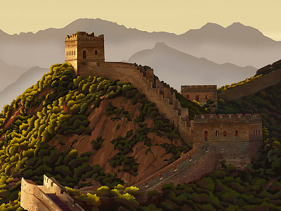 Great Wall Of China china illustration nature places wall