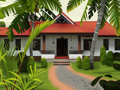 Home - 6 architecture home illustration southindian