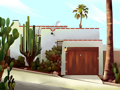 Home - 9 architecture cactus home illustration series