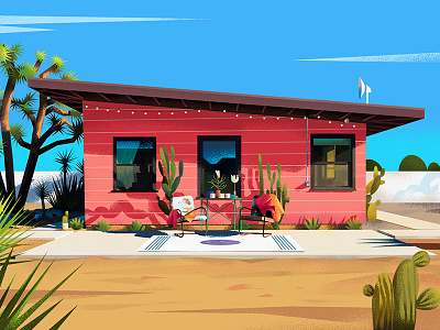 Home - 10 architecture cactus cool desert home illustration