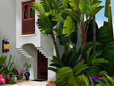 Home - 11 architecture garden home illustration series