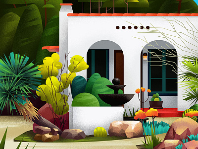 Home - 14 garden home illustration series