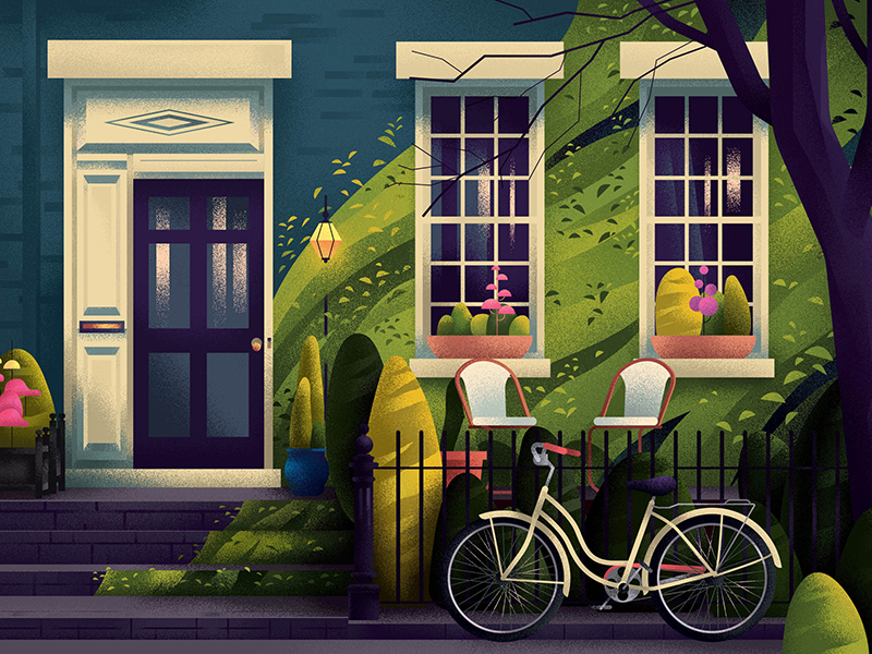 Home - 18 architecture cycle garden home illustration series