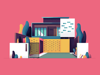 Home - 22 architecture home house illustration series