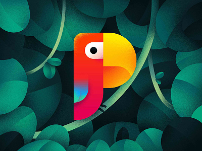 always P for Parrot 36daystype bird forest illustration p parrot