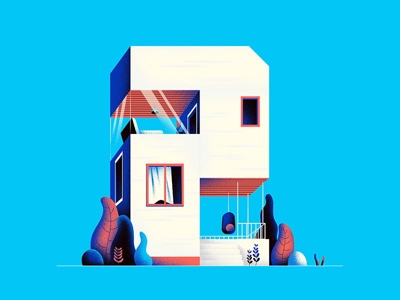 TWO 2 hiwow illustration house home 36daystype