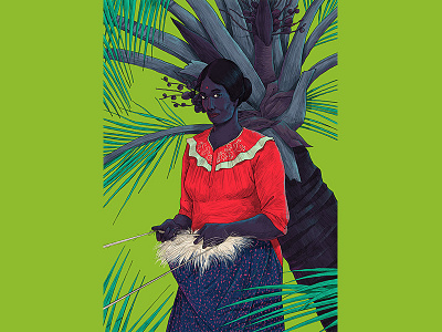 S U J A T H A coconut hiwow illustration woman