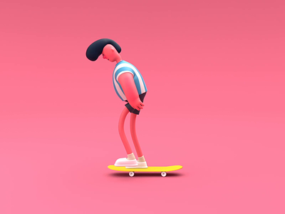 Skating 🛹 3d 3d animation aniamtion character design illustration skate board skating