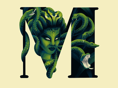 M E D U S A 36dayoftype art m medusa snake typography